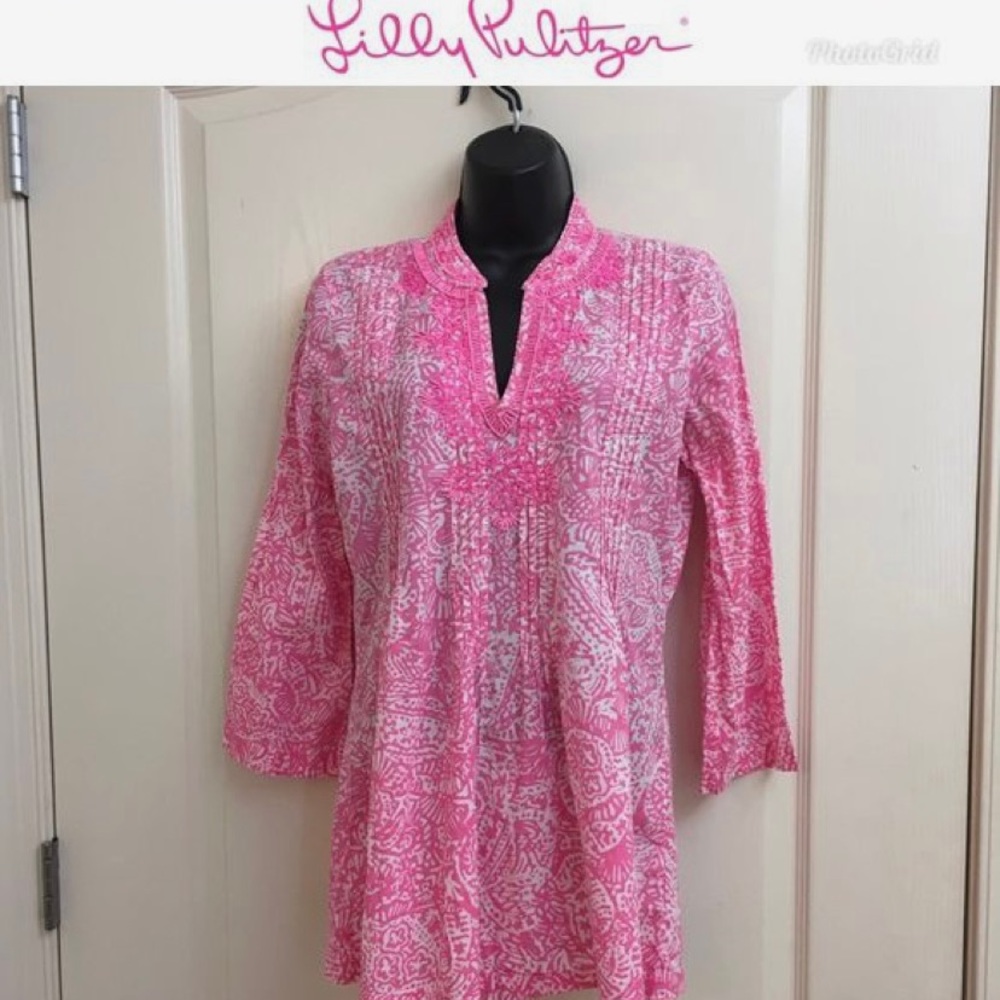 Lilly Pulitzer Pink Beaded Tunic